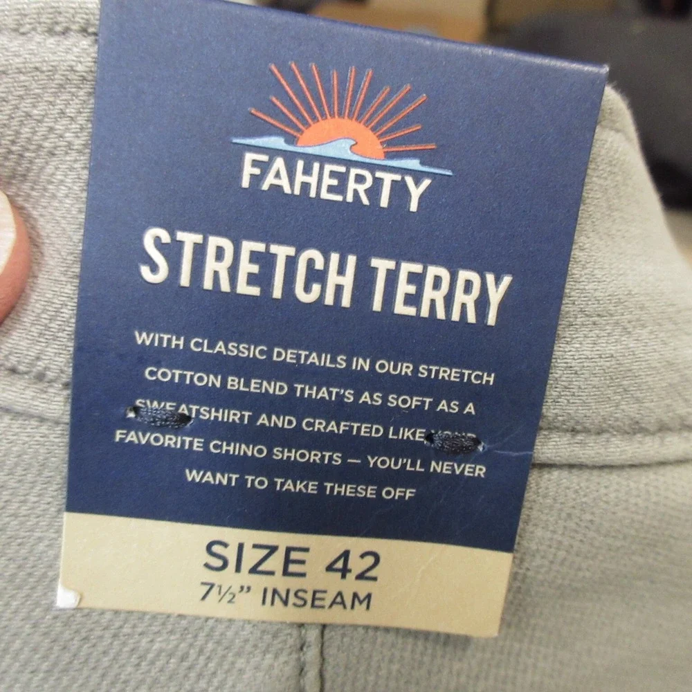Faherty Men's Chino Shorts 42 Iron Cotton Blend Stretch Terry 7